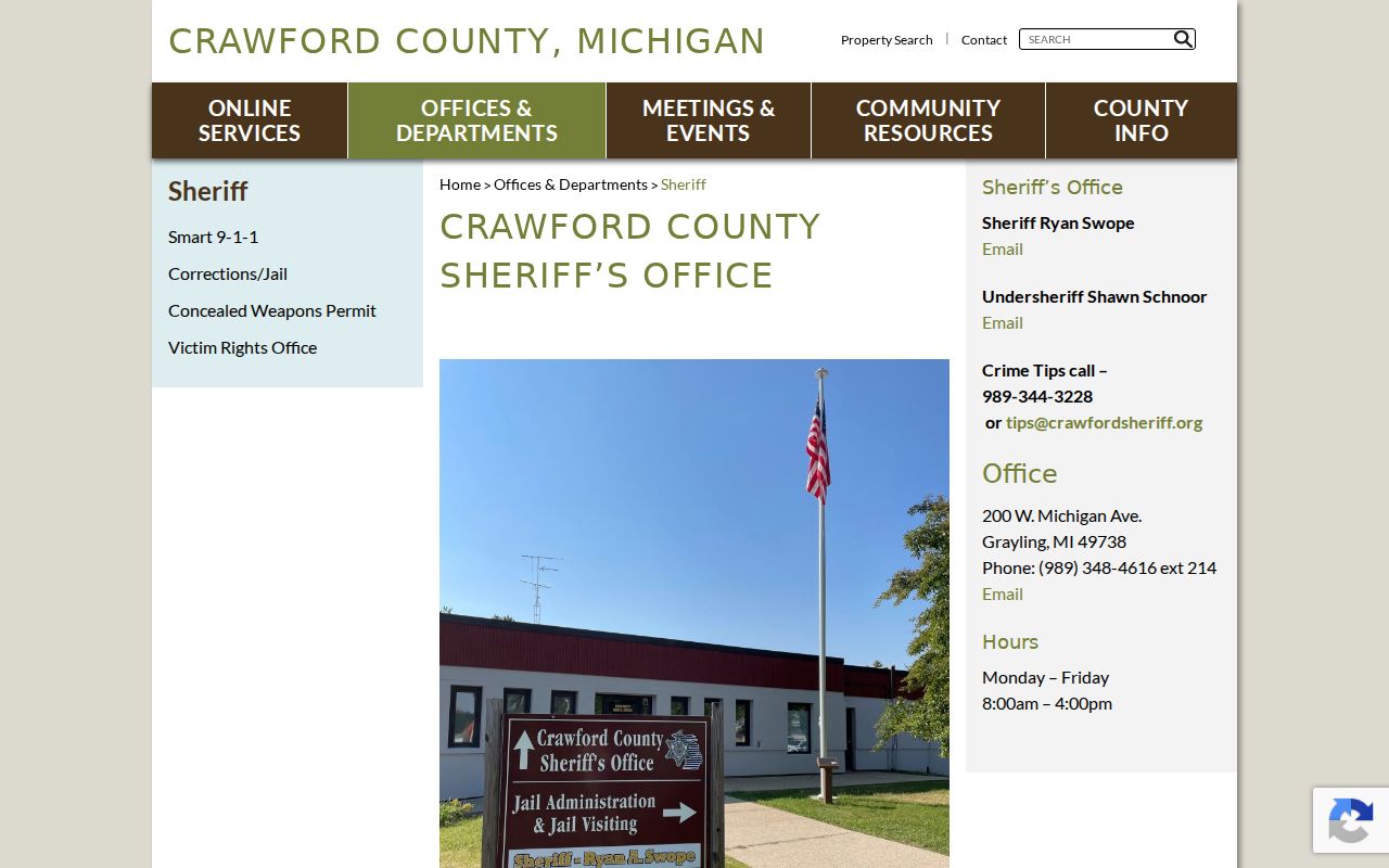 Crawford County Sheriff arrest records office page